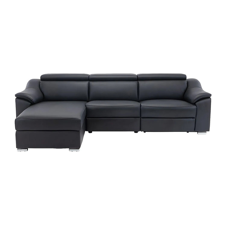 Vente-unique Relaxsofa Pedrera Ecksofa links mit Motorisierung aus schwarzem Oberleder Breite: 284 cm - Bild 2