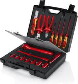 Knipex Kompaktkoffer 17-teilig mit Einsätzen, Rot, Breite: 38,0 cm - Bild 1