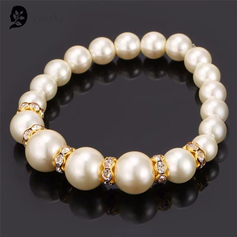 Velishy Schmuck-Set, Perlenkette, Ohrringe, Armband, Gold, Damen - Bild 3