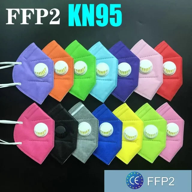 FFP2-Maske KN95 mit Ventil und 5 Schichten für Erwachsene in Schwarz - Bild 1