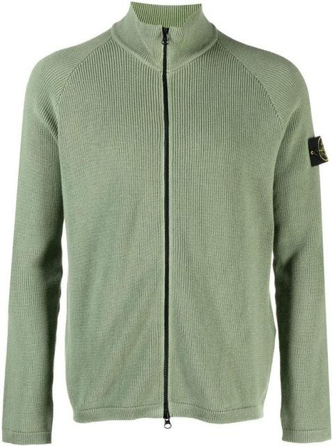 Stone Island Strickpullover, Stehkragen, Reißverschluss, Olivgrün, Herren, XL - Bild 1