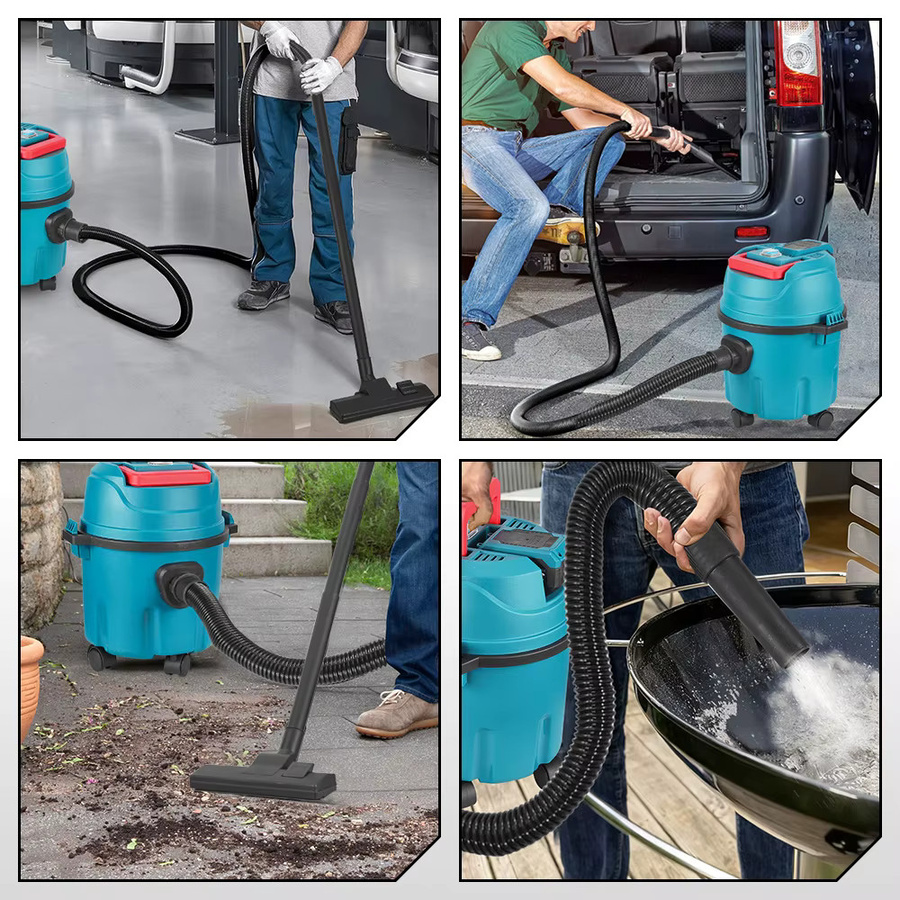 YOFIDRA 3in1 Elektrischer Nass- und Trockensauger Kabelloser Heim- und Autoreiniger in Türkis mit 10l Tank und 35kPa Saugkraft für Makita Akku - Bild 6