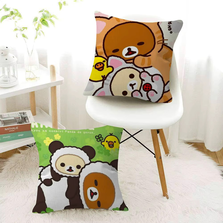 Beast Kingdom Rilakkuma Kissenbezug mit Cartoon-Anime-Print, quadratisch, Mehrfarbig, Breite: 30 cm, Höhe: 30 cm - Bild 2