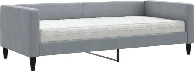 vidaXL Tagesbett mit Matratze in Grau, gepolstert mit Stoff und Schaumstoff, B/T/H: 90 x 200 cm - Bild 1