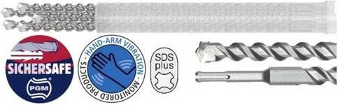 Alarm Hammerbohrer-Set SDS-Plus mit Carbide-Spitze, 5-teilig, Silber