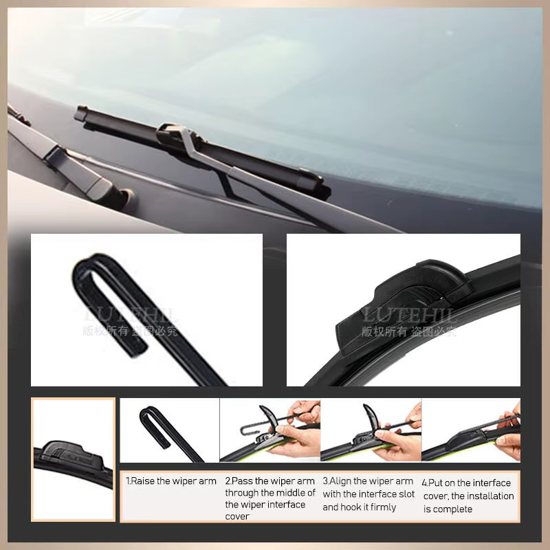LUTEHIL Scheibenwischer Set für Renault Kadjar 2015-2023, vorne und hinten, Schwarz - Bild 2