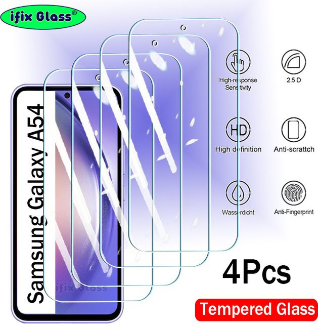 4er-Pack gehärtetes Schutzglas für Samsung Galaxy A54 A24 A53 A23 A52 A22 A51 A21 M54 M53 M52 M51 in Transparent - Bild 1
