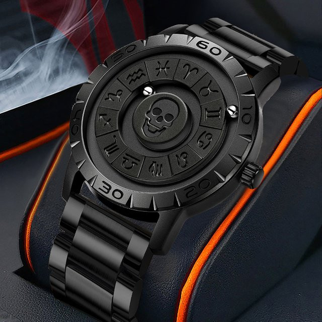 FOXOBOX Armbanduhr Quarz, Edelstahl, Schwarz, Herren - Bild 1