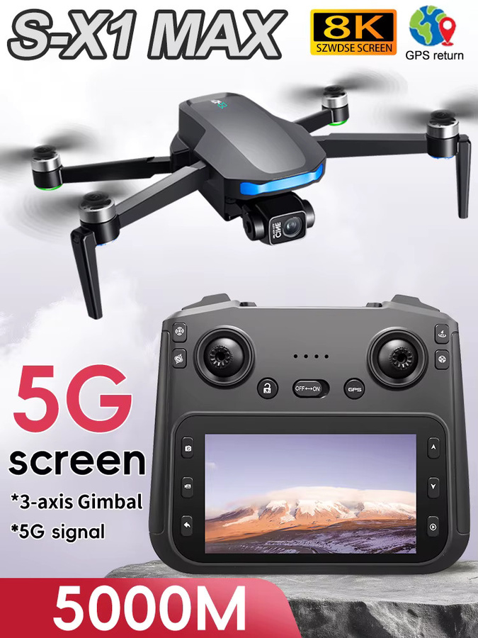 WDSZKMYF S-X1 MAX 4K Drohne, mit HD Kamera, 3-Achsen Gimbal, GPS, 5G WIFI, Schwarz - Bild 7