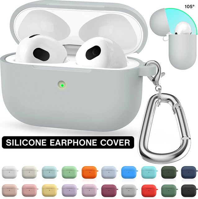 Silikonhülle für Apple AirPods Pro 1. Generation mit Haken in Grau - Bild 1