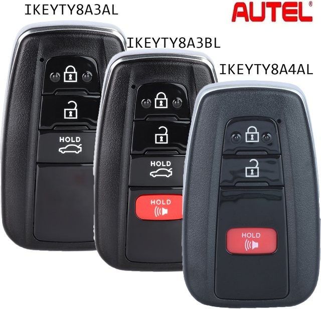 Autel Universal Smart Remote Key IKEYTY8A3AL IKEYTY8A3BL IKEYTY8A4AL in Schwarz für Toyota, kompatibel mit KM100 IM508 IM608 - Bild 1