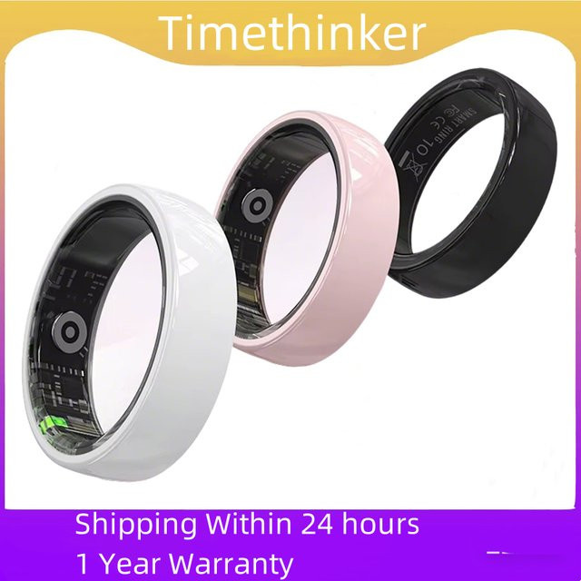 Timethinker R12 Smart Ring mit Ladecase in Schwarz für Damen und Herren mit Gestensteuerung, Herzfrequenz- und Schlafüberwachung sowie 5ATM Wasserdichtigkeit für Android und iOS - Bild 1