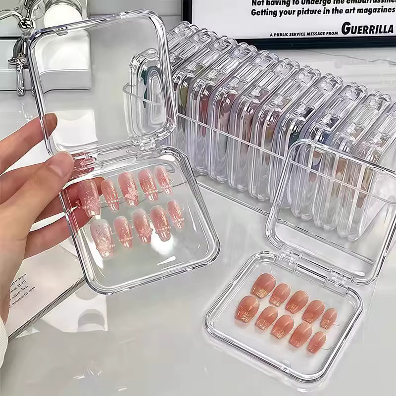 JUMEWZC Press-On-Nagelaufbewahrungsboxen aus Acryl, transparent, 10 Stück - Bild 1
