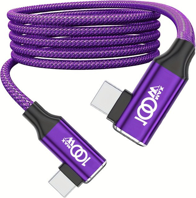 100W Hochgeschwindigkeits-Ladekabel USB-C auf USB-C in Lila, kompatibel mit iPhone 16/15 Pro Max und Samsung Galaxy S24-S10 Serie - Bild 1