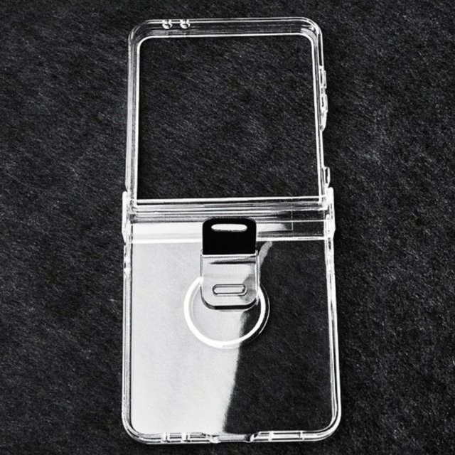 Transparente Handyhülle mit Ring und Scharnierschutz für Samsung Galaxy Z Flip 7, 6, 5, 4, 3 5G - Bild 1