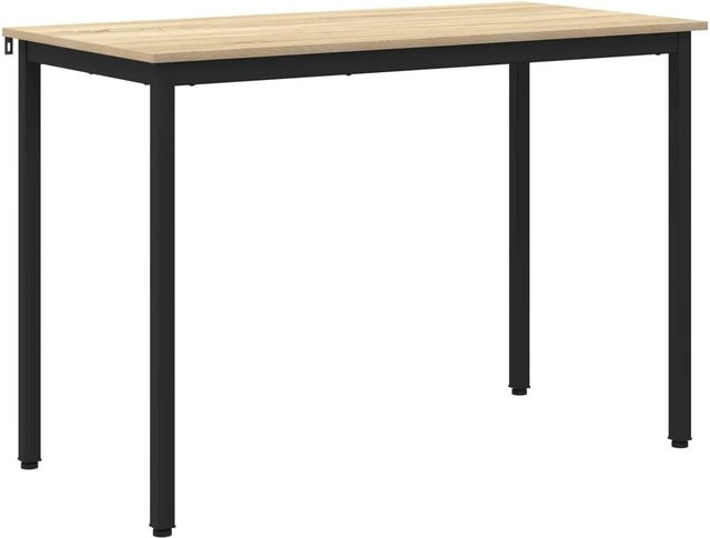 vidaXL Esstisch in Eiche und Schwarz mit Metallgestell und Holzwerkstoffplatte, rechteckig, B/T/H: 120 x 60 x 75 cm - Bild 1