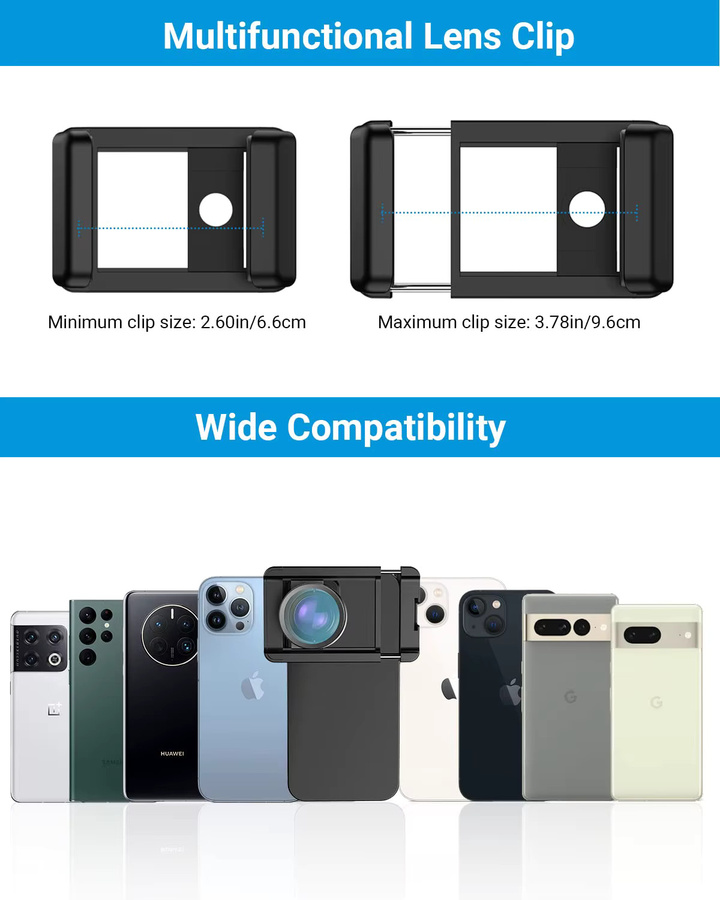 Martvsen Kompaktes externes Handy-Makroobjektiv in Schwarz mit Fokussierbereich 4–12 cm für Smartphones - Bild 3