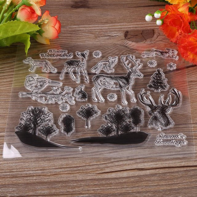 DIYelecs Transparenter Silikonstempel in Grau für Scrapbook und Fotokarten Dekoration - Bild 1