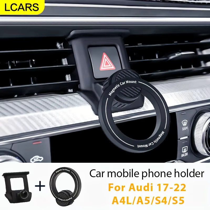 Lcars Magnetische Auto-Handyhalterung für Audi A4L, A5, S4 und S5 (2017-2022), 360-Grad drehbar, Schwarz, Lüftungsschlitz-Halterung - Bild 4