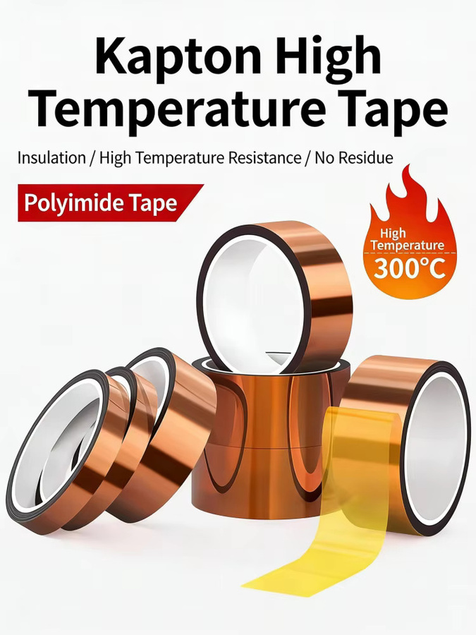 Kapton-Klebeband Polyimid-Klebeband elektrisch isolierend und hitzebeständig für die Leiterplattenisolierung, Länge: 33 m, Breite: 3–50 mm - Bild 7