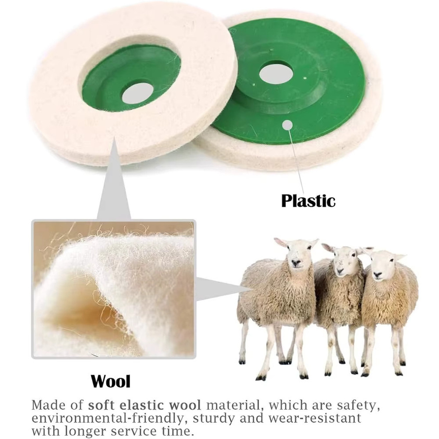 SI FANG Wollfilzscheiben 4 Zoll 95mm zum Schleifen von Metall, Marmor und Holz für Winkelschleifer - Bild 3