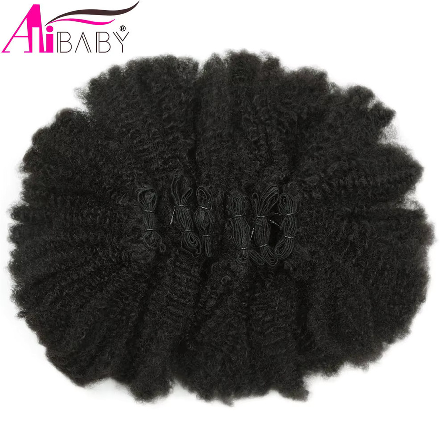 Alibaby Afro Haar Extensions, Lockige Haarwebart, 200g, Synthetisch - Bild 2