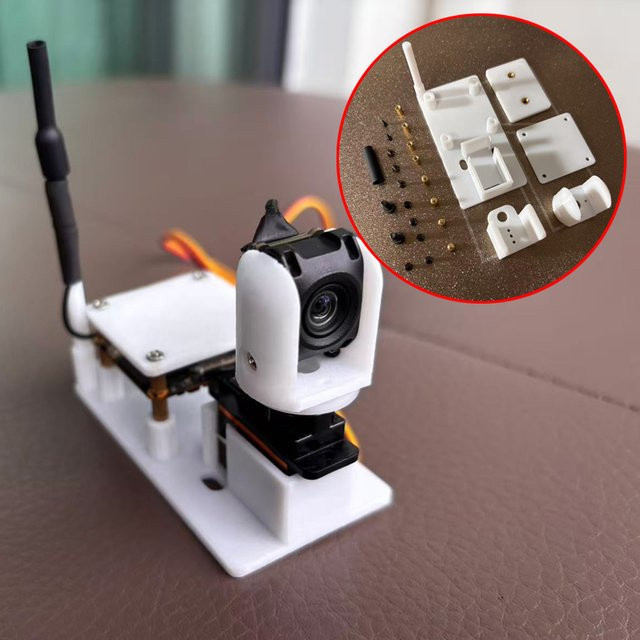 DJI O4 Air Unit 3D-gedruckte Single Axis Gimbal Halterung für RC Flugzeuge und Drohnen, abnehmbare Bildübertragungshalterung in Schwarz oder Weiß - Bild 1