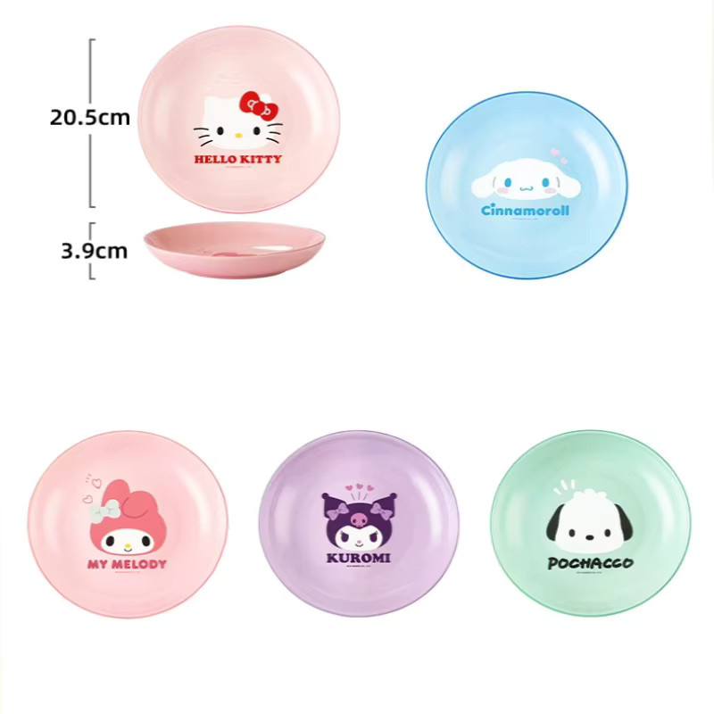 Sanrio Keramik Teller mit Kuromi und My Melody Design, rund, Durchmesser: 20,32 cm - Bild 2