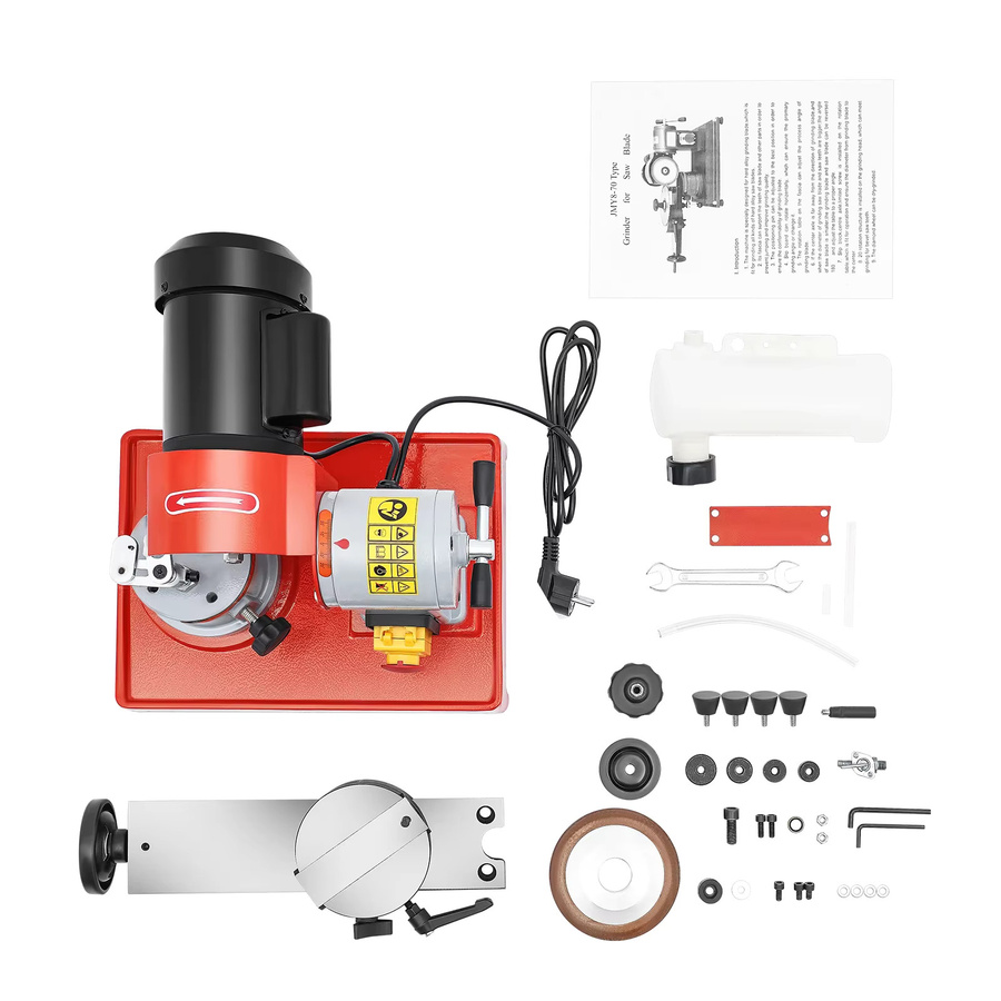CNCEST Automatischer Sägeblattschärfer 370W Rotierende Winkelschleifmaschine Professioneller Schleifer für Kreissägeblätter mit Hartmetallspitzen in Rot - Bild 4