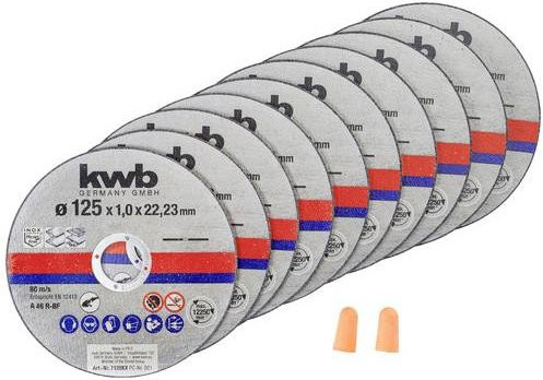 Kwb Trennscheiben-Set für Metall, 10 Stück, Durchmesser: 125 mm, Mehrfarbig - Bild 1