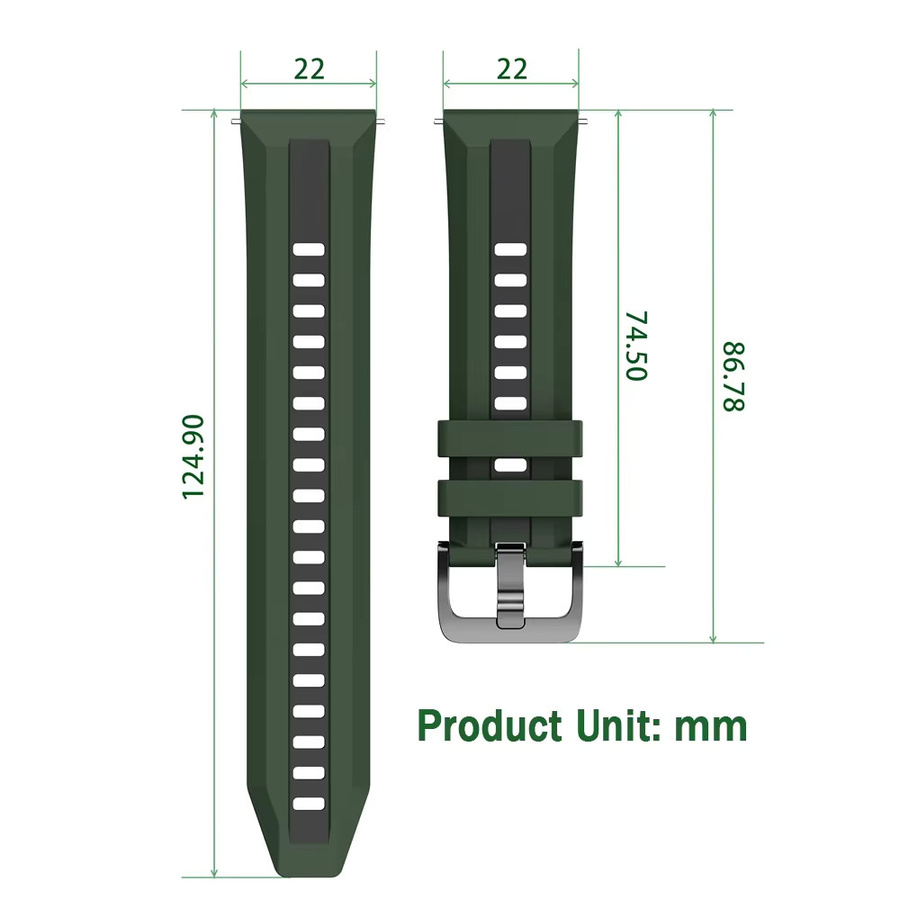 Uhrenarmband Silikon, 22 mm, Unisex - Bild 3