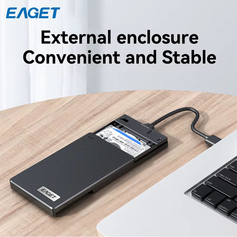 Eaget 2,5-Zoll SATA SSD HDD Gehäuse in Schwarz mit USB-C und USB 3.0 für Desktop, Laptop, Router, TV und PS4, bis zu 6 TB Kapazität - Bild 6