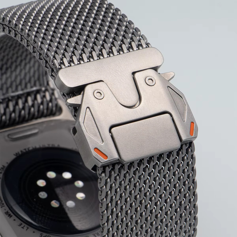 CAOWTAN Uhrenarmband Milanaise, Edelstahl, Apple Watch Ultra - Bild 3