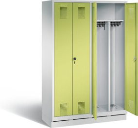 C+P Spind Evolo mit Front in Viridigrün und Korpus in Lichtgrau, H x B x T: 180 x 119 x 50 cm - Bild 1