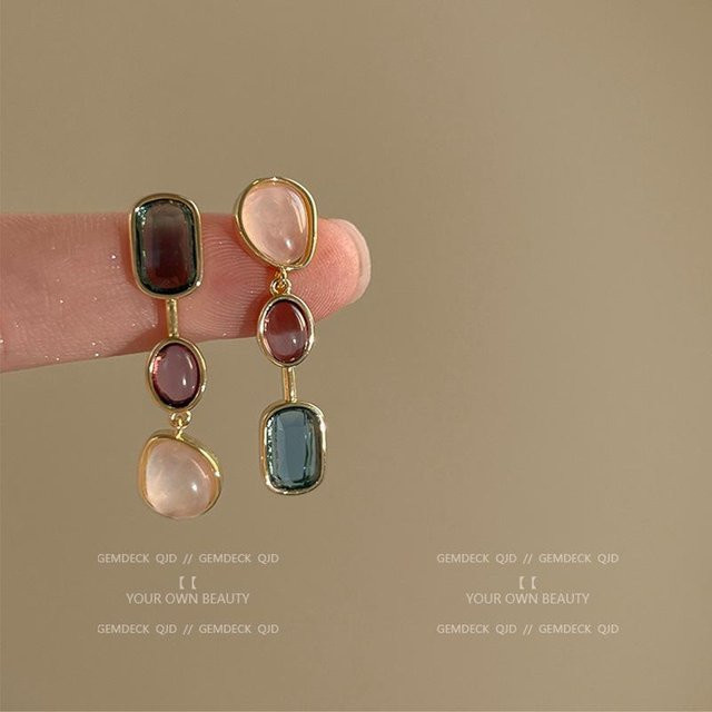 KaiTingu Jewelry Ohrringe, Kupferlegierung, Kristall, Gold, Damen - Bild 1
