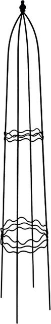 Runde Rankhilfe Obelisk aus Stahl in Schwarz, Höhe: 120 cm, Durchmesser: 15 cm - Bild 1