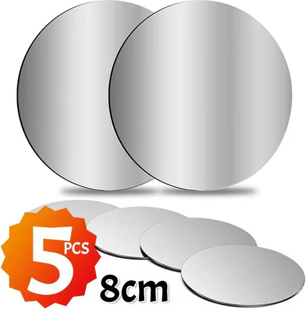 Magnetische Metallplatte Disk für Handy und Tablet, selbstklebender Eisen Patch Aufkleber, Silber, Durchmesser: 8 cm - Bild 1