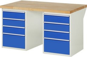 Rau Werkbank 7510A3 in Blau mit 8 Schubladen, B/T/H: 150 x 90 x 89 cm - Bild 1