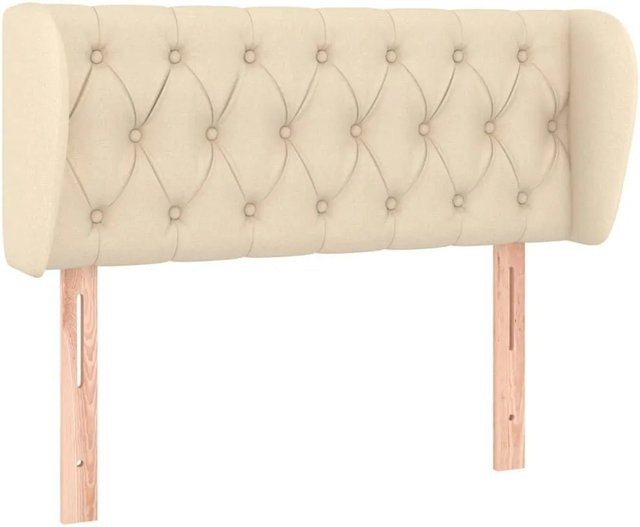 vidaXL Kopfteil mit Ohren in Creme, Stoff, B/T/H: 103 x 23 x 78/88 cm - Bild 1