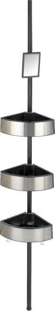WENKO Duschecke in Schwarz und Silber aus Aluminium, Edelstahl und Kunststoff - Bild 1