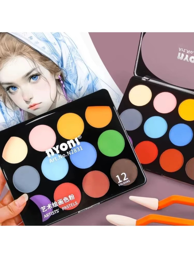 12 Farben Künstler-Pastellfarben Set für Trocken- und Nasszeichnungen in Multicolour - Bild 7