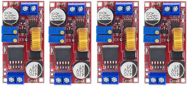 4 Stück XL4015 DC-DC einstellbarer Abwärtswandler Step-Down-Spannungsregler Leistungsmodul in Rot, Eingangsspannung 4–38 V, Ausgangsspannung 1,25–36 V, 5 A - Bild 1