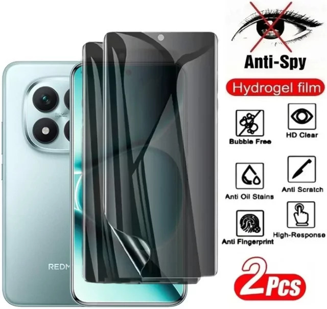 2 Stück Xiaomi Anti-Spionage Hydrogel-Displayschutzfolie für Redmi Note 15 14 13 Pro Plus 12 11 10 S transparent - Bild 1