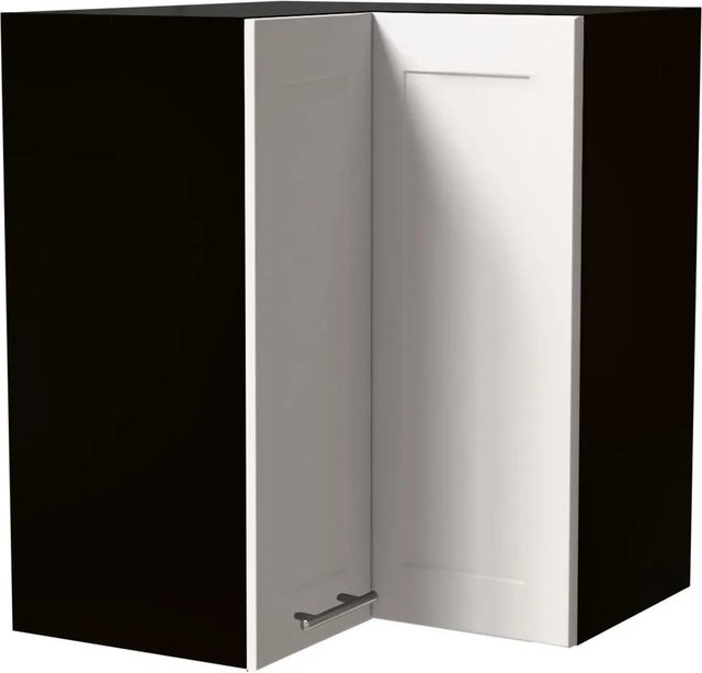 Feldmann-Wohnen Eckhängeschrank Oslo W12/60 in Schwarz und Weiß Matt mit Soft-Close-Türen, B/T/H: 60 x 60 x 72 cm - Bild 1