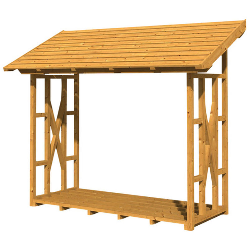 SKANHOLZ Kaminholzunterstand Paul 2 in Beige und Braun, B/H/T: 290 x 243 x 126 cm - Bild 2