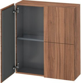 Duravit L-Cube Halbhochschrank mit 2 Türen in Nussbaum Natur, B/T/H: 70 x 24,3 x 80 cm - Bild 1