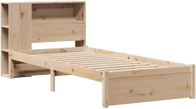 vidaXL Bücherregalbett aus Massivholz Kiefer in rustikalem Design für Kinder, B/T/H: 75 x 190 cm, ohne Matratze - Bild 1