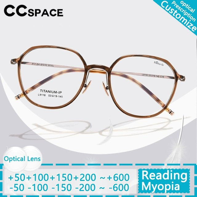 CCspace Korrektionsbrille, Rund, Titan, Vollrand, Transparent, Unisex - Bild 1