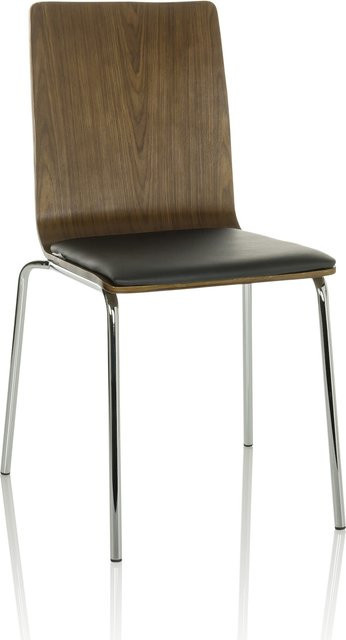 hjh OFFICE Besucherstuhl PERIA Konferenzstuhl aus Holz in Braun mit Stapelfunktion - Bild 1