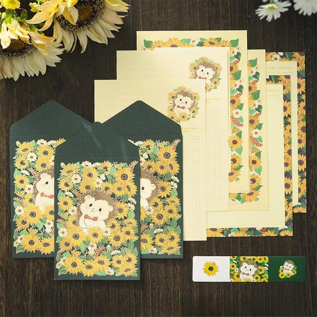 XYNN Briefpapier Set mit Bär und Hase in Multicolour für romantische Schreibwarengeschenke - Bild 1